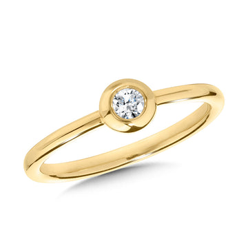 14K Yellow Gold Diamond Links Promise Rings